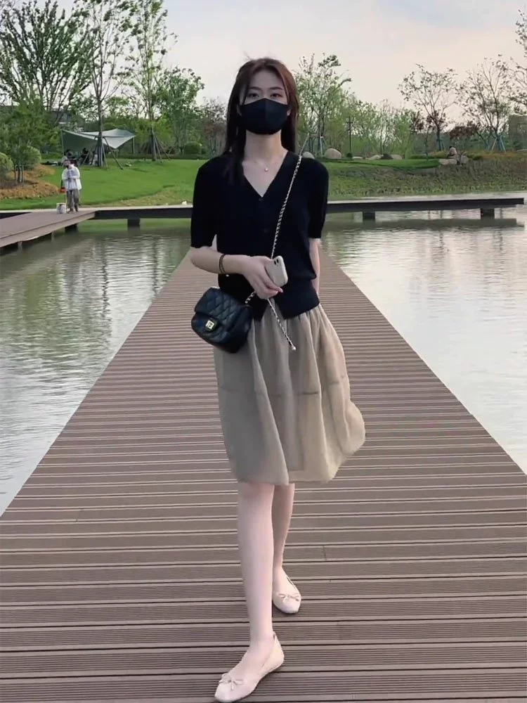 盐系轻熟风连衣裙套装